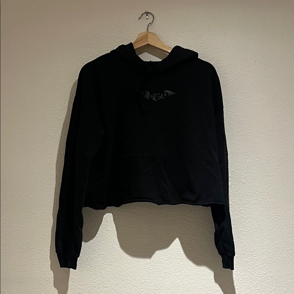 Fleo Black Cropped Hoodie - Picture 1 of 8